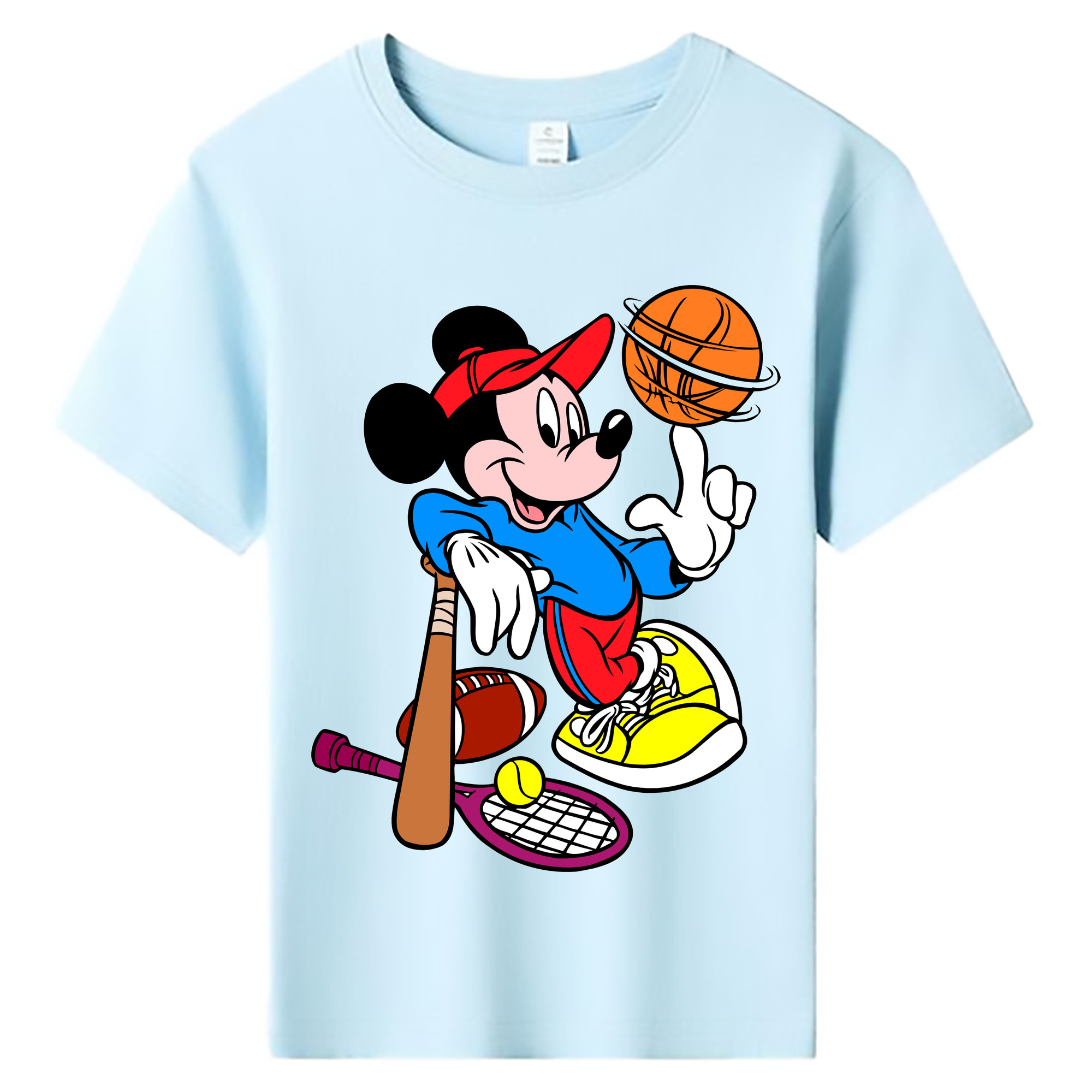 ミッキーマウス Mickey Mouse 綿100％キッズTシャツ（フロントプリント）